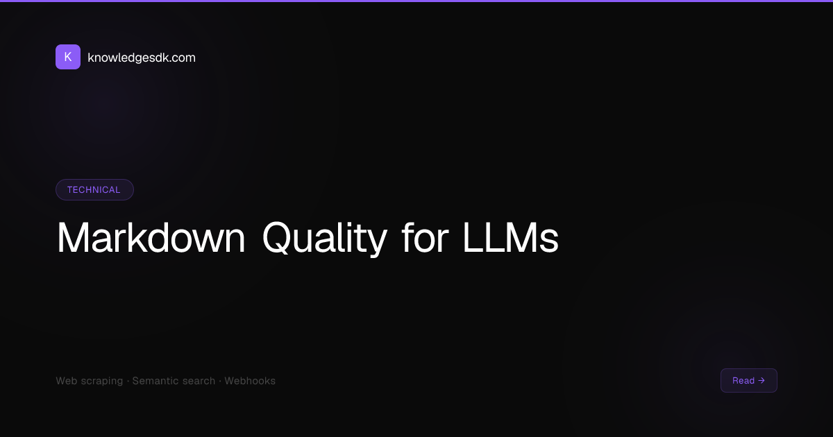 Why Markdown Quality Matters for LLM Web Scraping (And How to Measure It)