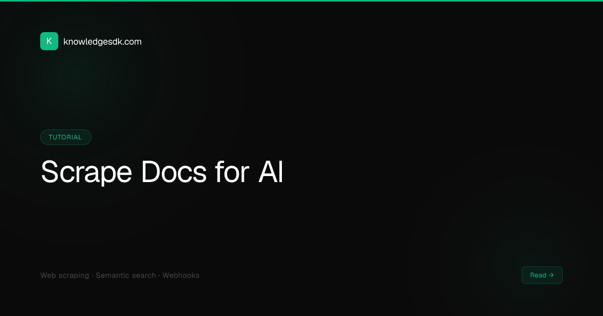 Scrape Documentation Sites for AI: Build a Living Knowledge Base