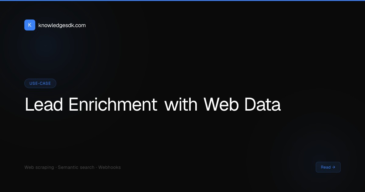 Enrich CRM Leads with Real-Time Web Data Using AI